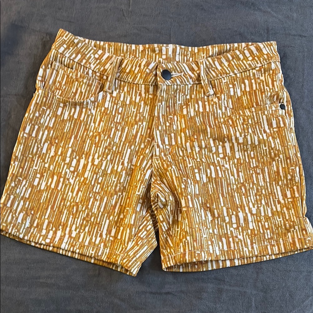 Stylish Yellow and White Patterned Shorts